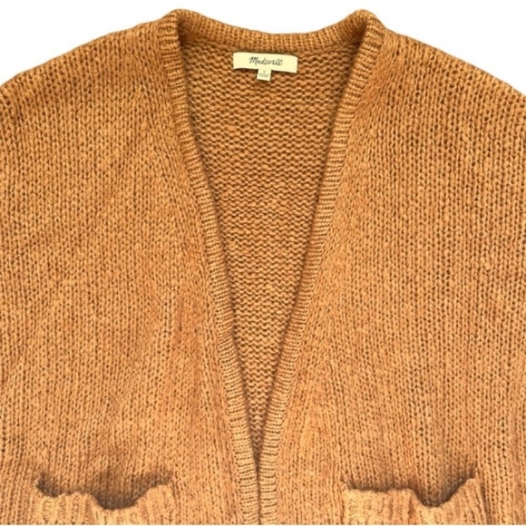 MADEWELL Women's Cozy Casual Camel Tan Alpaca Wool Oversized Knit Cardigan Sz S - Picture 4 of 9